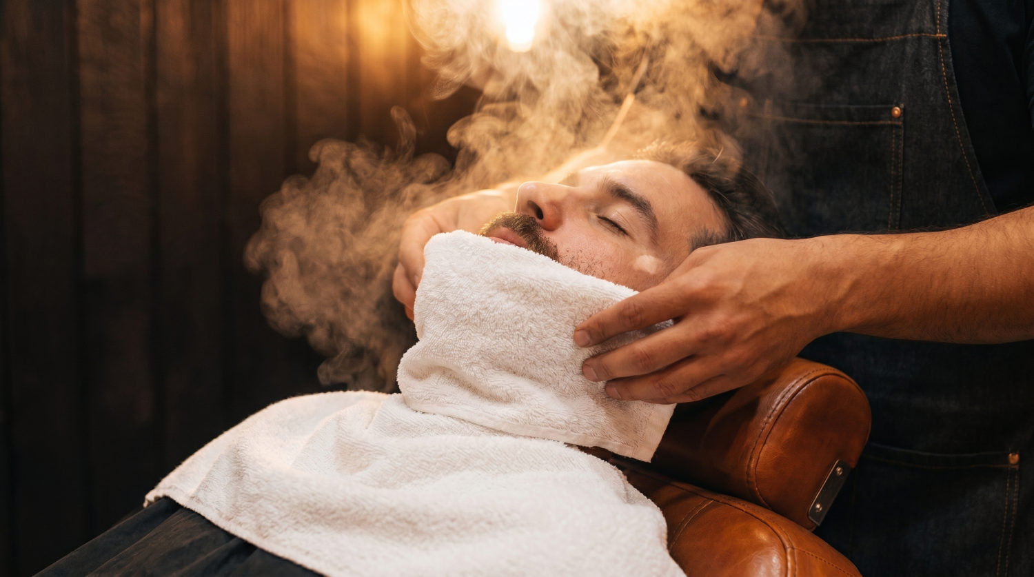 Hot towel shave at Black Pine